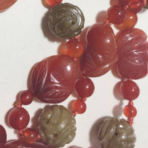Vintage Chinese Beads Necklace Carnelian. Vintage Garage Chicago every 3rd Sunday