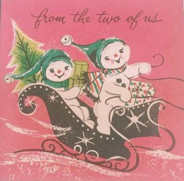 Vintage snowman Christmas Card