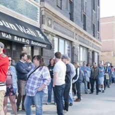 Biggest line and show ever at the Vintage Garage Chicago Uptown.