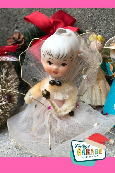Vintage Christmas at Vintage Garage Chicago. Vintage Kitschmas Holt Howard angel ornament modernist ornaments